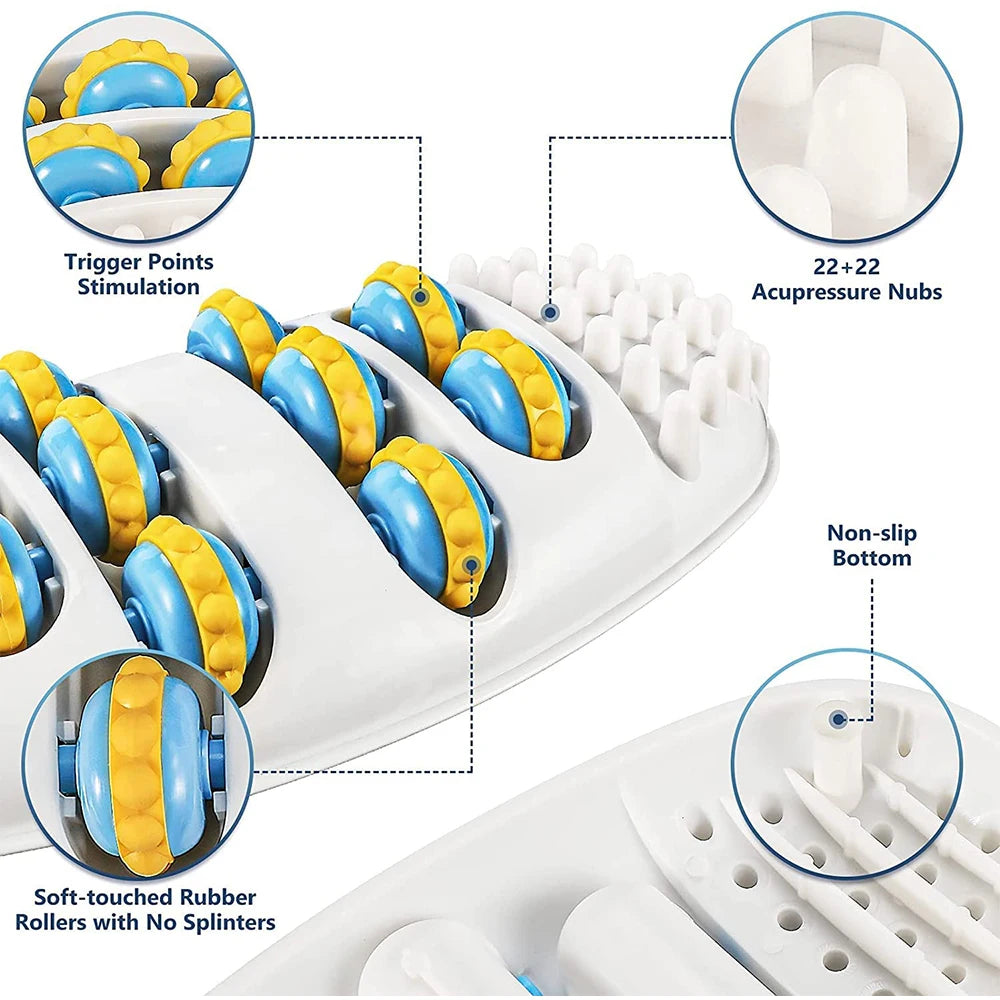 Foot Massager Roller Feet Acupressure Point Massage Plantar Fasciitis Muscle Relax Relax Roller Trigger Point Reflexology opp