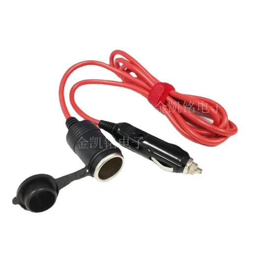 15A Car Cigarette Lighter Extension Cable - Thick Copper Wire - 12V24V Car Charger with Dust Cover - Red - 3.6m