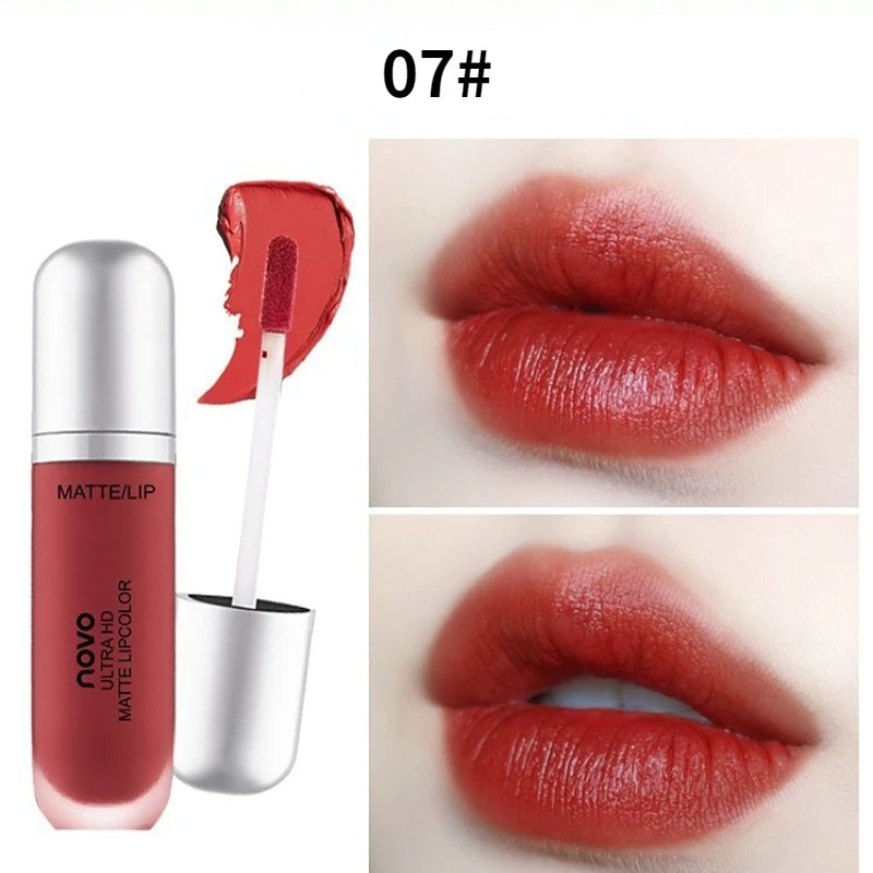 Lip Gloss Matte Velvet Ice Cream Tint 8Colors Nude Makeup Lip Tattoo Waterproof Long Lasting Moisture Non-Fading Liquid Lipstick