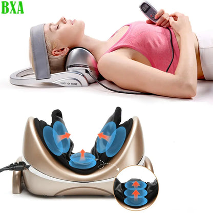 New Electric Neck Massager Pillow Vibration Air Compression Kneading Heat  Massager Neck Stretcher Cervical relieve Pain