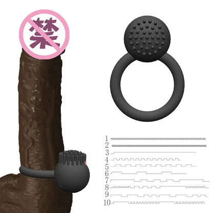 USB Charging 10 Frequency Penis Ring Sex Toys for Men Rechargeable Delayed Ejaculation Cock Ring Clitoris Stimulation Vibrator