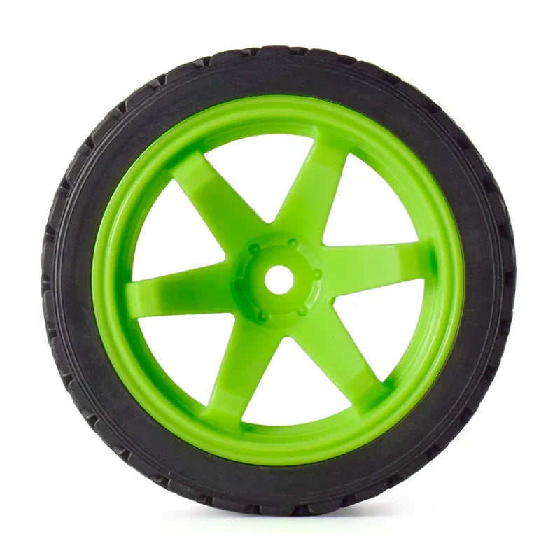 Austar RC Car 4PCS 12mm Hex 67mm Rubber Tires Wheel Rim for 1/10 Rolly HPI WR8 HSP 94177 WLtoys 1/14 144001 RC Car Green