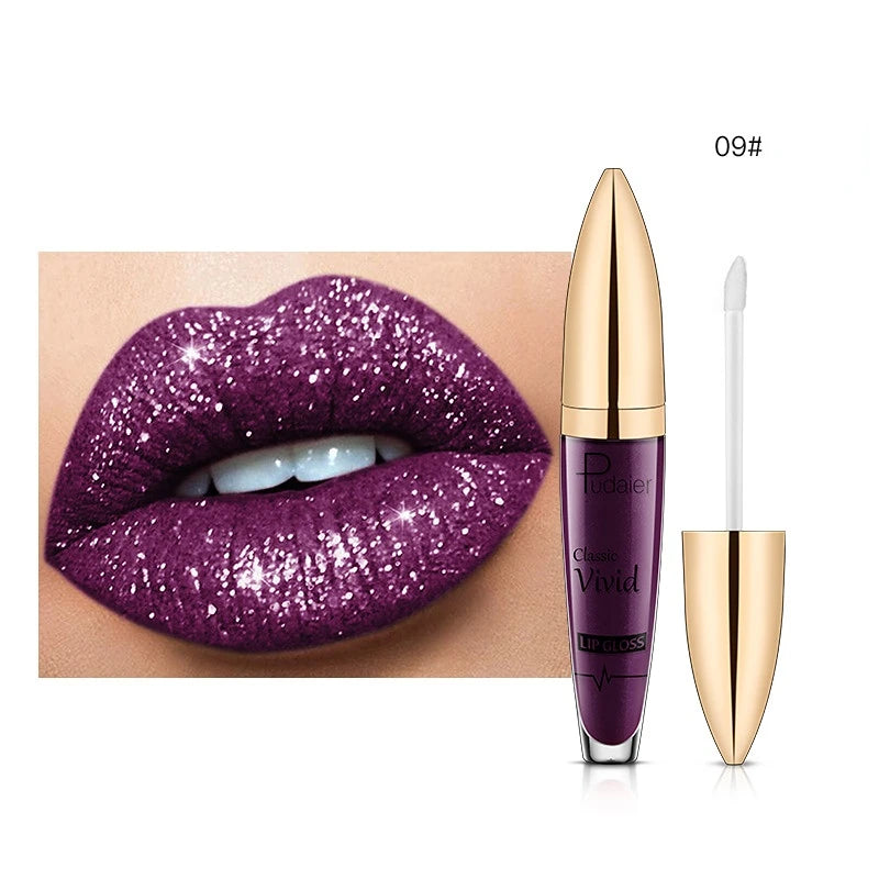 18 Colors Diamond Glitter Lip Gloss Velvet Matte Lip Tint Pigment Waterproof Long Lasting Red Blue Black Makeup Liquid Lipsticks