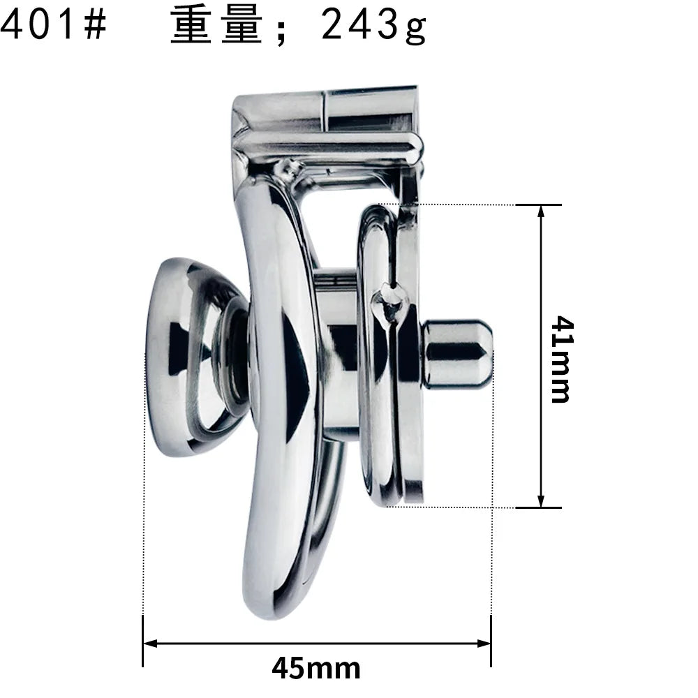 Stainless Steel Flat Pad Negative Chastity Lock Cock Cage Device Accessories with Urethral can fit Silicone Dildo Penis Sex Toys