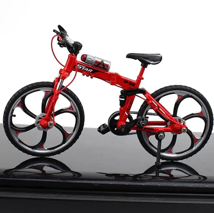 1:10 Mini Alloy Bicycle Model Diecast Metal Finger Mountain Bike Racing Toy Bend Road Simulation Collection Toys for Children