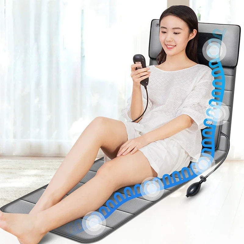 Electric Heating Full Body Massager for Car Chair Office Lumbar Neck Muscle Relax Vibration Cushion Shoulder Back Massage Mat