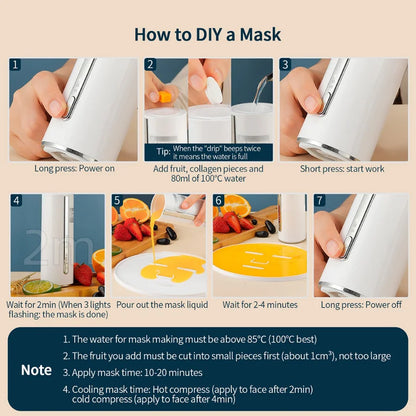 New DIY Fruit Juicing Natural Mask Machine Self-Made Vegetable Fruit Juicer Juice Automatic Collagen Face Mask