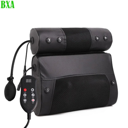 New Electric Neck Relaxation Head Massage Pillow Back Heating Kneading Infrared Therapy Shiatsu Ab Pillow Massager - Black