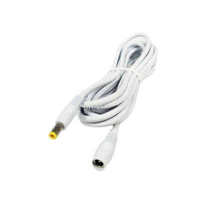 White 12V Power Extension Cable, Thick Copper, DC5.5*2.1 Male To Female, for Monitor, Router, LED Lights, 3m