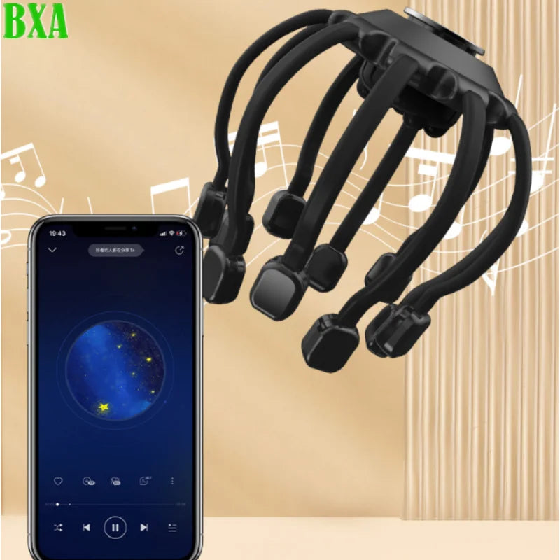 Electric Octopus Scalp Massage with Bluetooth Music Head Massager Vibration Head Scratcher for Relax Stress Relief Improve Sleep