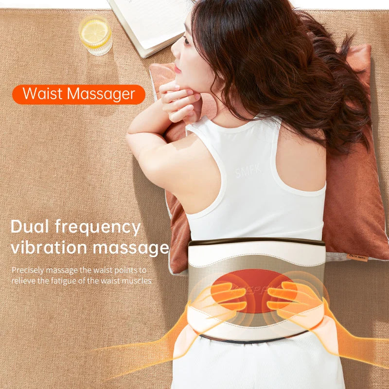 Electric Waist Back Massager Support Effectively Release Vibration Heating Relieve Pain Traditional Graphene Bianstone Massage