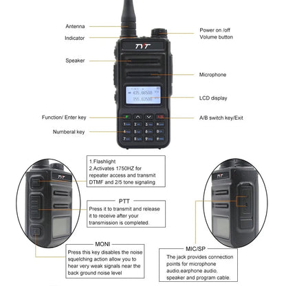 TYT TH-UV88 Dual Band VHF UHF 144/430MHz 5-Watt Portable Radio Walkie Talkies Long Range Amateur Analog Handheld Transceiver