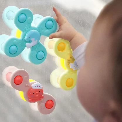 1pcs Cartoon Rotating Sucker Toy Baby Toys for 0-36 Months Finger Spinner Toys Baby Pools Water Fun Games Bath Toys for Children