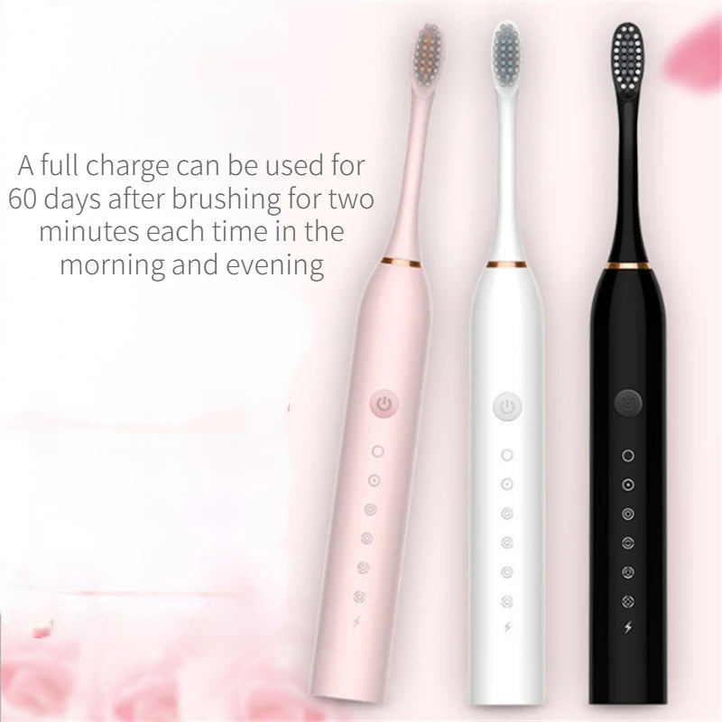 New Ultrasonic Sonic Electric Toothbrush for Adult & Children USB Charge Rechargeable Soft Fur Waterproof Tooth Brush Washable