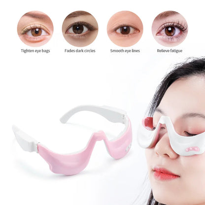 Electronic Eye Vibration Massage Mask EMS Warm Compress Eye Relaxation Glasses Reduce Dark Circles Anti-wrinkle Pouch Removal