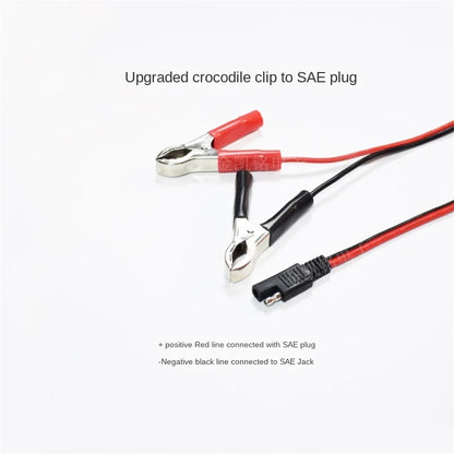 36cm Upgraded Pure Copper 2mm² 20A High-Power Battery Clamp, 75mm Crocodile Clip To SAE Plug Power Cable