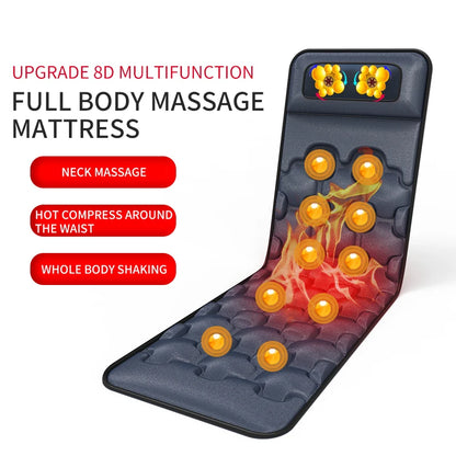 Smart Electric Full Body Massage Cushion Health Care Neck Back Waist Legs Muscle Relaxation Vibrating Chair Mat Heating Massager