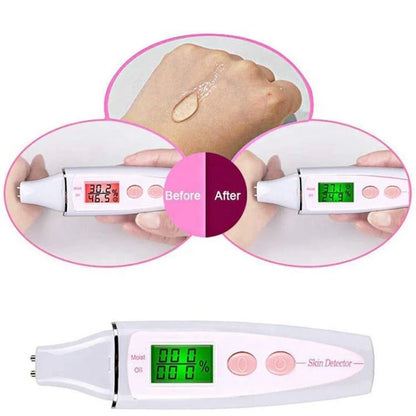 LCD Digital Skin Analyzer Precise Detector Skin Oil Moisture Tester for Face Skin Care with Bio-technology Sensor Spa Monitor