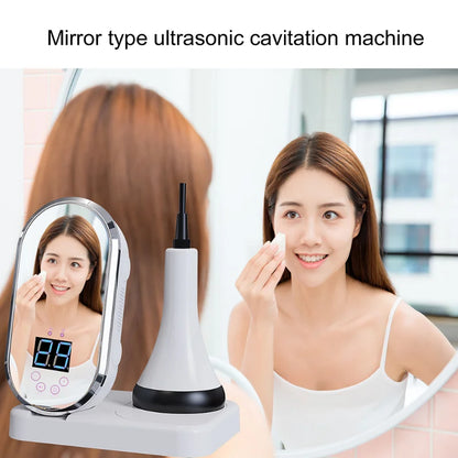 80KHz Ultrasonic Cavitation Weight Loss Machine 2-in-1 Body Massager Fat Reduction Slimming Tool LED Treatment with Mirror