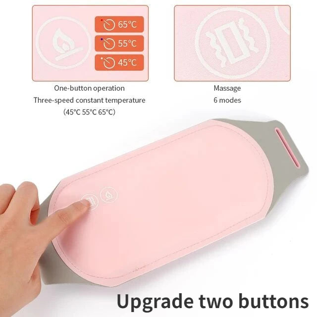 Electric Menstrual Heating Pad 6 Modes Abdomen Massage Waist Washable Warm Lady Uterus Reduce Menstrual Stomachache Waist Pain