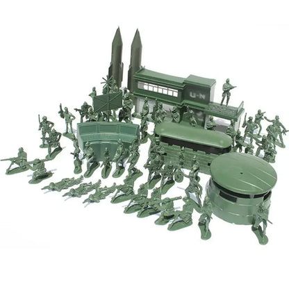 56PCS 5CM Military Soldiers Model Set Sand Table Scenario Kit Figures Accessories Model for Kids Children Christmas Gift Toys