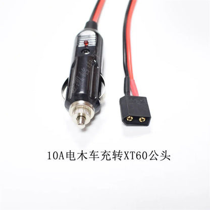 10A Cigarette Lighter Male To XT60 Male Cable, 0.75mm², Electric Wood Car Charger, RC Model Aviation Plug Power Cord