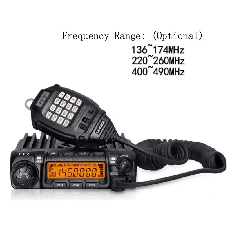 TYT TH-9000D Car Radio VHF 136-174Mhz/UHF 400-490Mhz/220-260MHz 200CH 60W High/Mid/Low Power Transceiver Selectable Walkie Talki