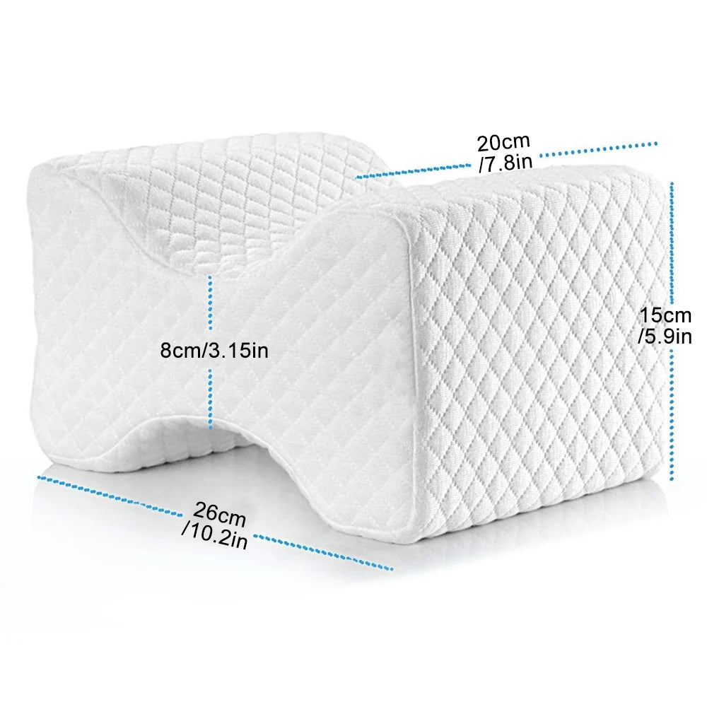 Knee Pillow for Side Sleepers - 100% Memory Foam Wedge Contour- Spacer Cushion for Spine Alignment Back Pain Pregnancy Support