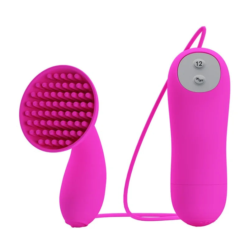 Soft Silicone Mushroom 12-Frequency Vibration Pussy Pump Clit Vibrator Clitoral Stimulator Masturbator Sex Toy for Women