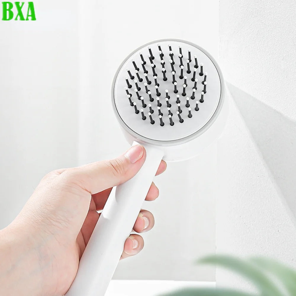 1PC Self Cleaning Hair Brush One-key Cleaning Hair Loss Air bag Massage Scalp Comb Anti-Static Hairbrush Dropshipping