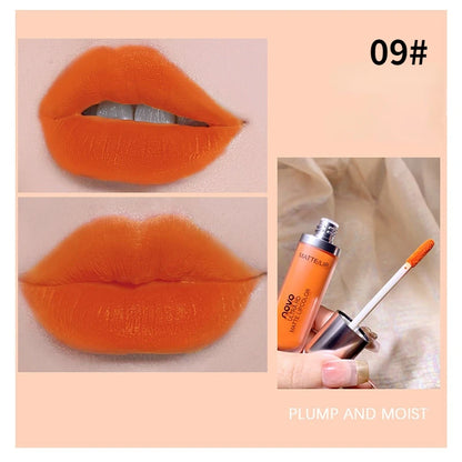 Lip Gloss Matte Velvet Ice Cream Tint 8Colors Nude Makeup Lip Tattoo Waterproof Long Lasting Moisture Non-Fading Liquid Lipstick