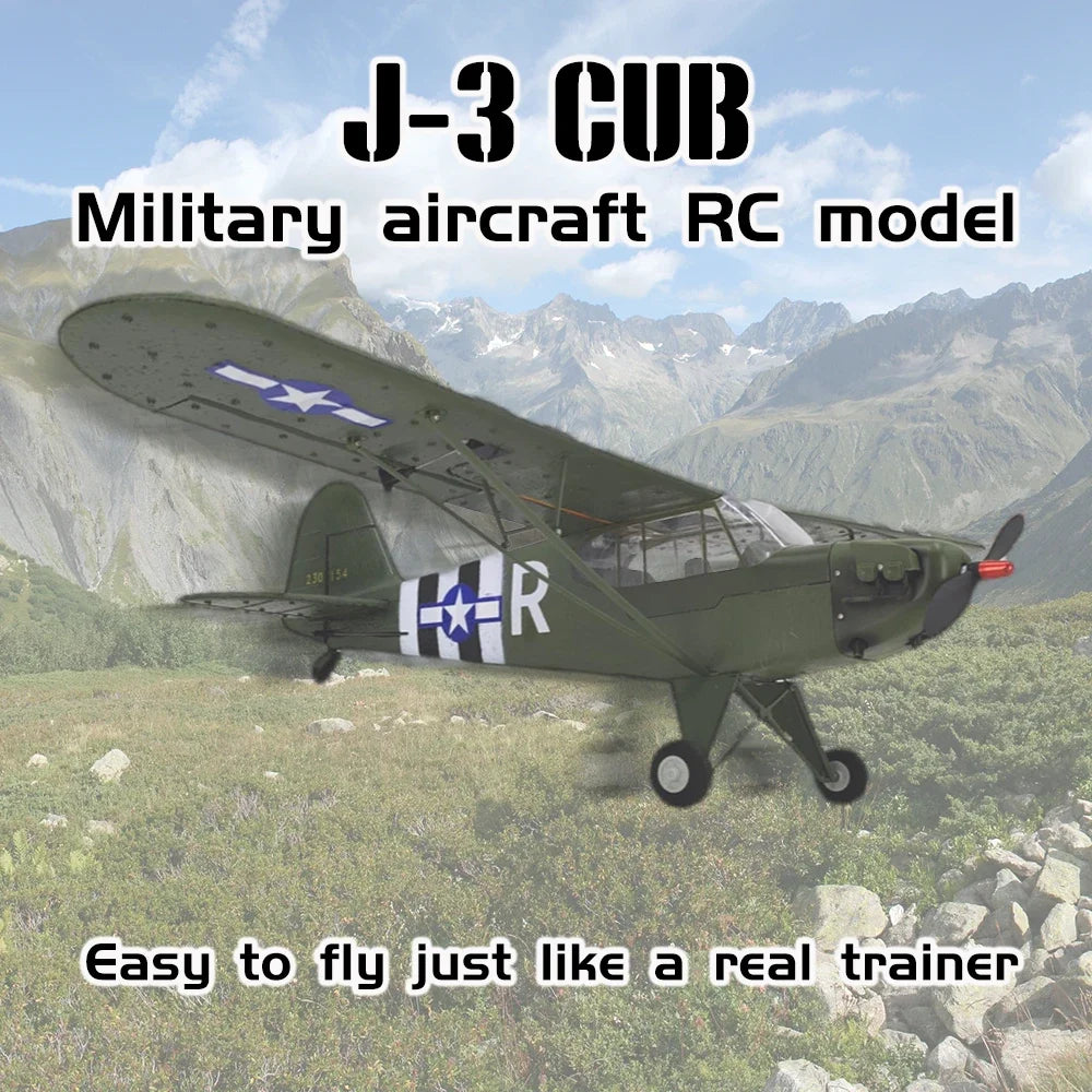 1/16 World War II Remote Control Aircraft Model J3 Brushless Four-way Six-axis Stabilized 3D Fixed Wing Aircraft