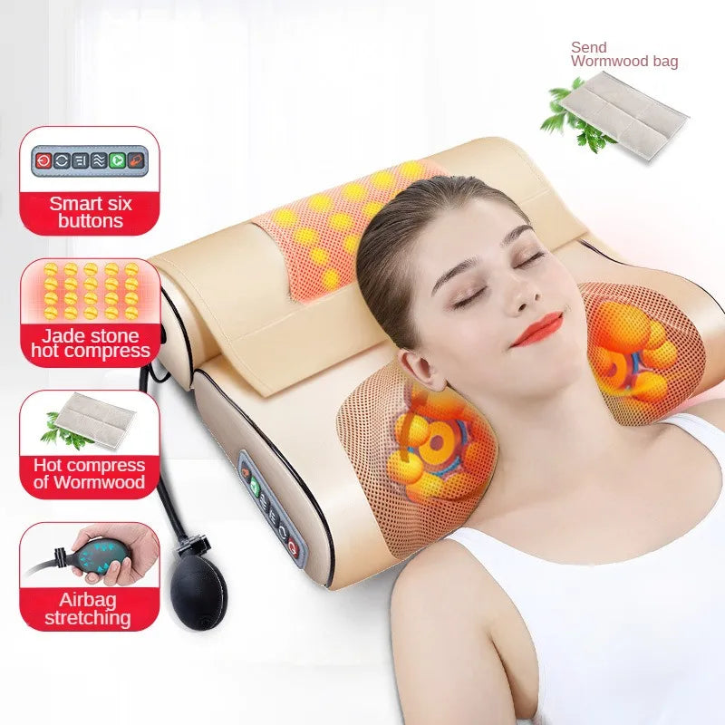 Cervical Massage Pillow Shoulder Waist Back Heating Multi-functional Car Home Massage Pillow Hot Compress Back Massager