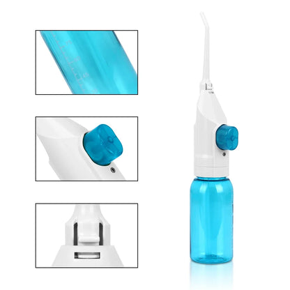 Oral Irrigator Manual Pressed Water Floss Portable Dental Water Jet 90ML Tank Waterproof Tooth Cleaner