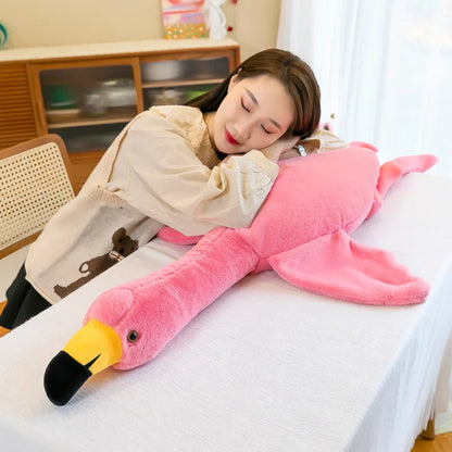 1pc 50-90cm Plush Flamingo Toys Stuffed Bird Large Soft Sleeping Doll White Pink Flamingo Kids Toys Wedding Throwing Pillow Gift