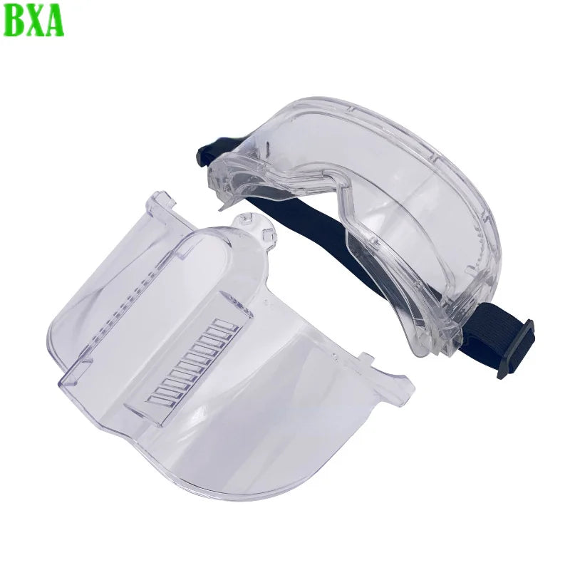 Protective Transparent Face Mask Goggles Anti-spray Dust Welding Face Shield Safety Dustproof Waterproof Glasses Detachable