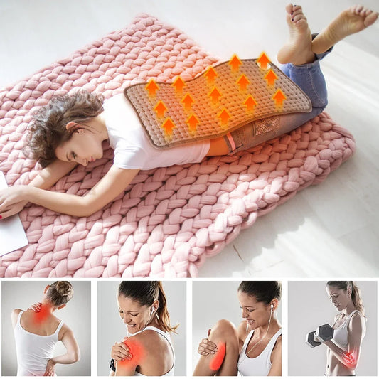 30*60cm Electric Heating Pad Physiotherapy Therapy Blanket Thermal Shoulder Back Pain Relief Eliminate Fatigue Winter Warmer