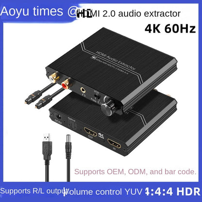 4K@60Hz HDMI Audio Extractor - Audio Converter, Decoder, Volume Control, Audio Extractor