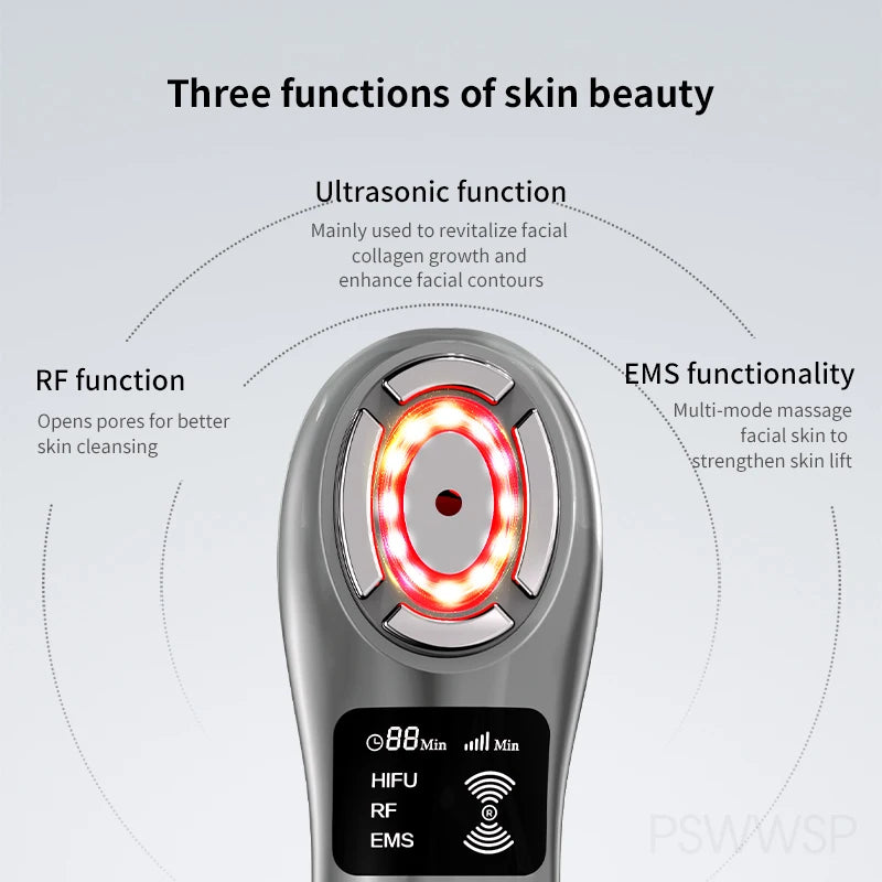 Home SPA Face Chin Neck Eye Anti Wrinkle Lifting HIFU Facial Massager Mini HIFU Machine Ultrasonic EMS Skin Tightening Device