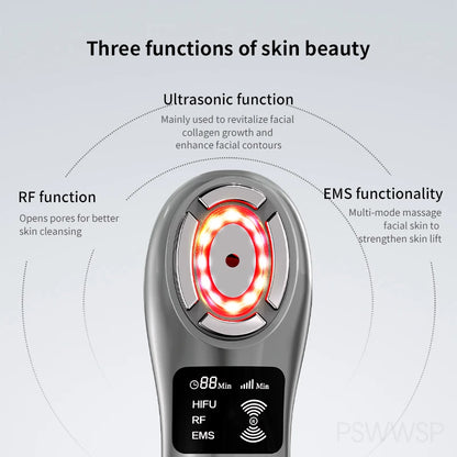 Home SPA Face Chin Neck Eye Anti Wrinkle Lifting HIFU Facial Massager Mini HIFU Machine Ultrasonic EMS Skin Tightening Device