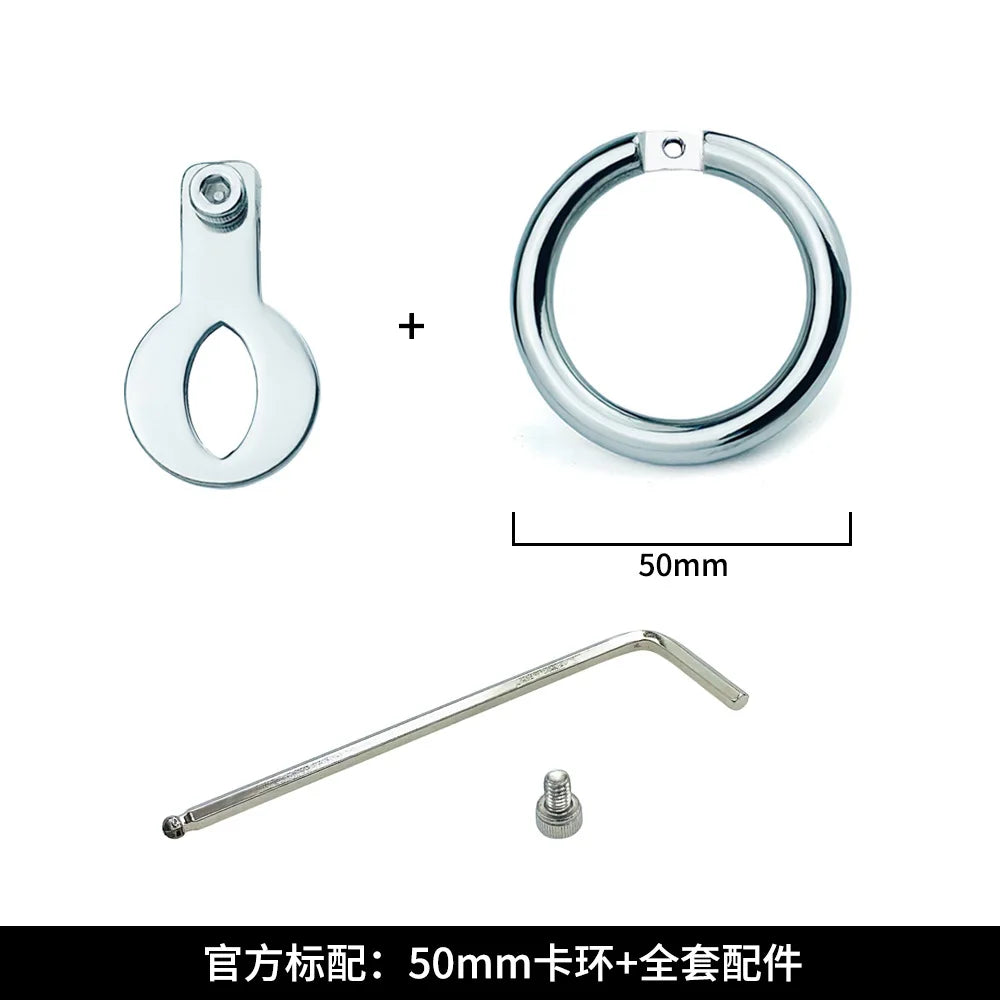 40/45/50mm Stainless Steel Bottle Cap Chastity Lock, Cage-free Flat Pot Lid, Open Type Penis Round Ring Chastity Lock for Men