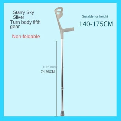 Aluminium Alloy Folding Crutch Adjustable Telescopic Underarm Cane Walking Stick  For Elderly Disabled Trekking Hiking Canes