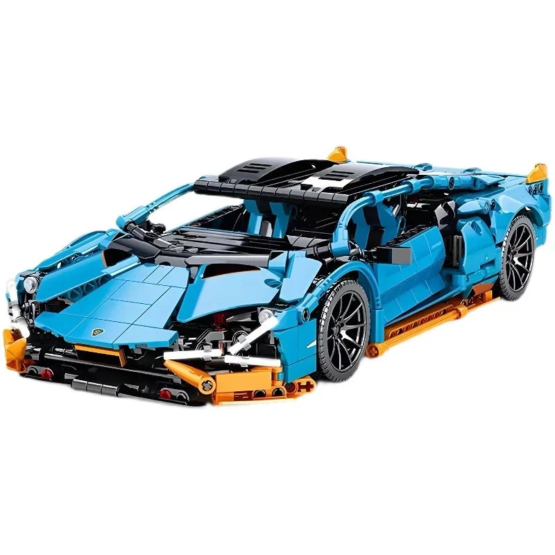 1215PCS Technical MOC Bricks Toys 1:14 Blue Lamborghnised Sport Car Building Blocks Speed Vehicle Birthday Gifts for Kids Boy