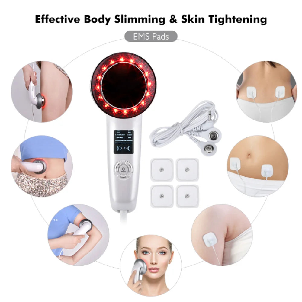 Galvanic Infrared Weight Lose Therapy 6IN1 EMS Body Slimming Massager Ultrasound Cavitation Anti-Cellulite Fat Burner Machine