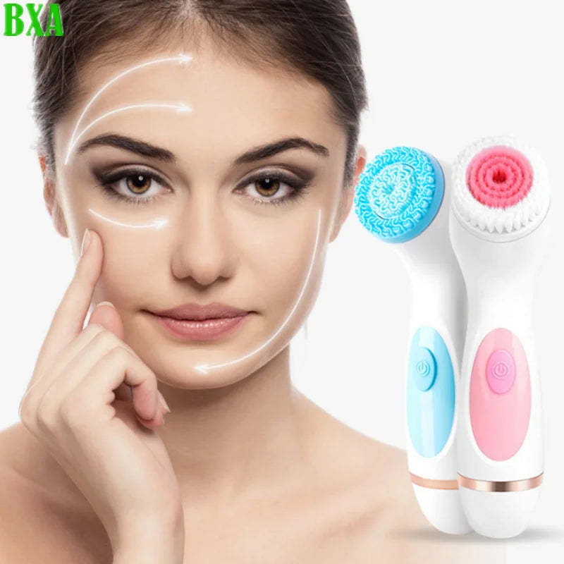 NEW 3 in 1 Sonic Cleansing brush Facial Rotary brush Set Facial spa system deep cleansing removal blackhead machine