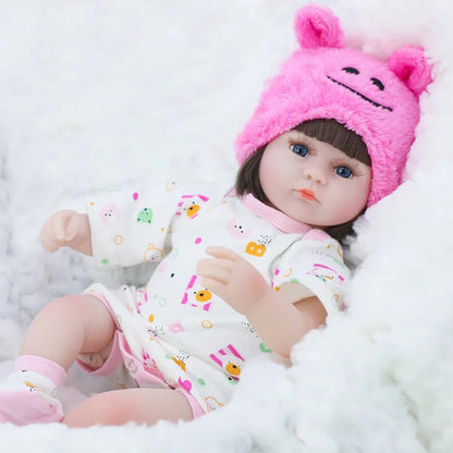 42CM Baby Reborn Doll Toys Sleeping Accompany Doll Lifelike Soft Toddler Reborn Dolls for Girls Birthday Present Gifts Kids Toys