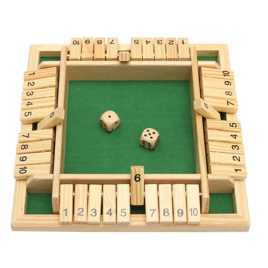 Wooden Traditional Four Sided Digital Game Toys 10 Number Pub Bar Board Dice Party Party Casual Funny Parent-child Board Game