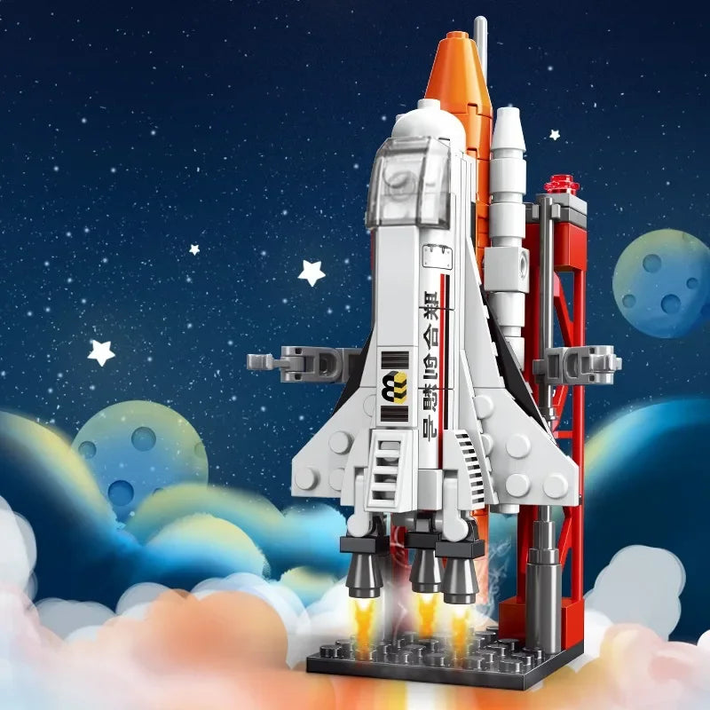 101PCS MOC Military Series Space Shuttle Rocket Launch Center Building Blocks Educational Toys Bricks Children Boy Gifts