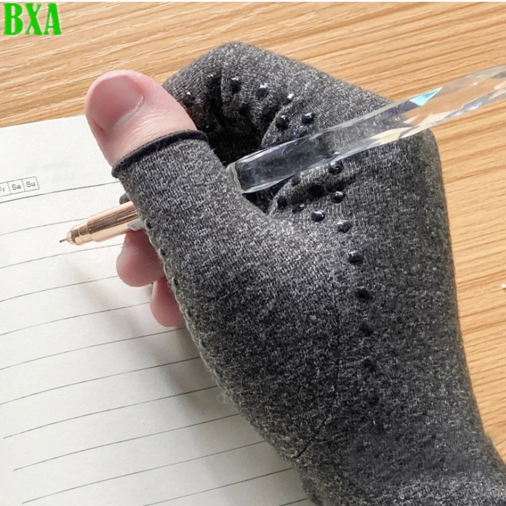 1PCS Protective Gloves Hand Brace Women Men Therapy Wristband Hemp Grey Compression Arthritis Gloves Wrist Support Cotton Joint