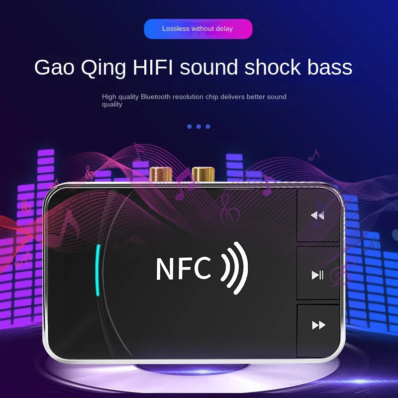 2-in-1 NFC Bluetooth Receiver and Transmitter, RCA Car/Home Audio Adapter 5.0 with USB Audio